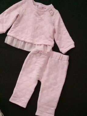 First Impressions Pink Quilted Top and Pants Set